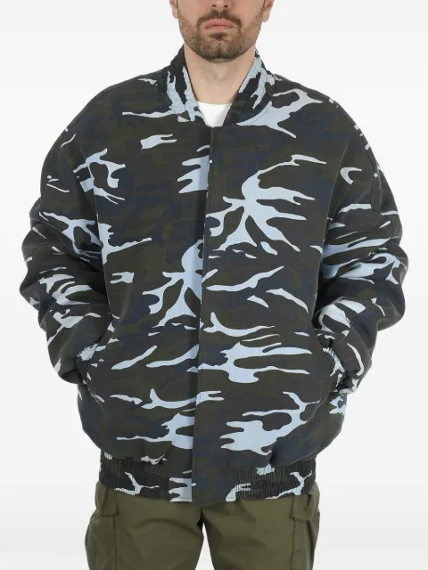 We11done camouflage-print oversized bomber jacket