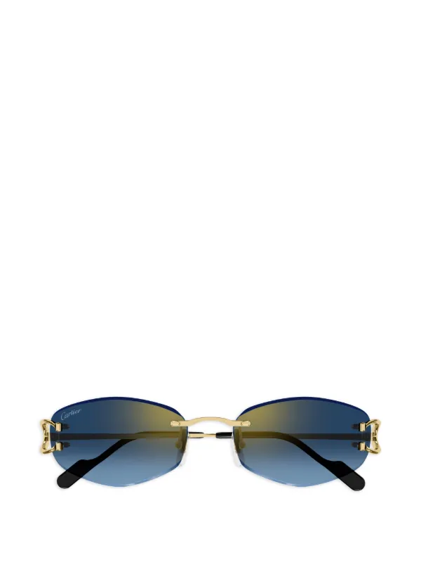 Cartier Eyewear C De Cartier Geometric-frame Sunglasses in Gold