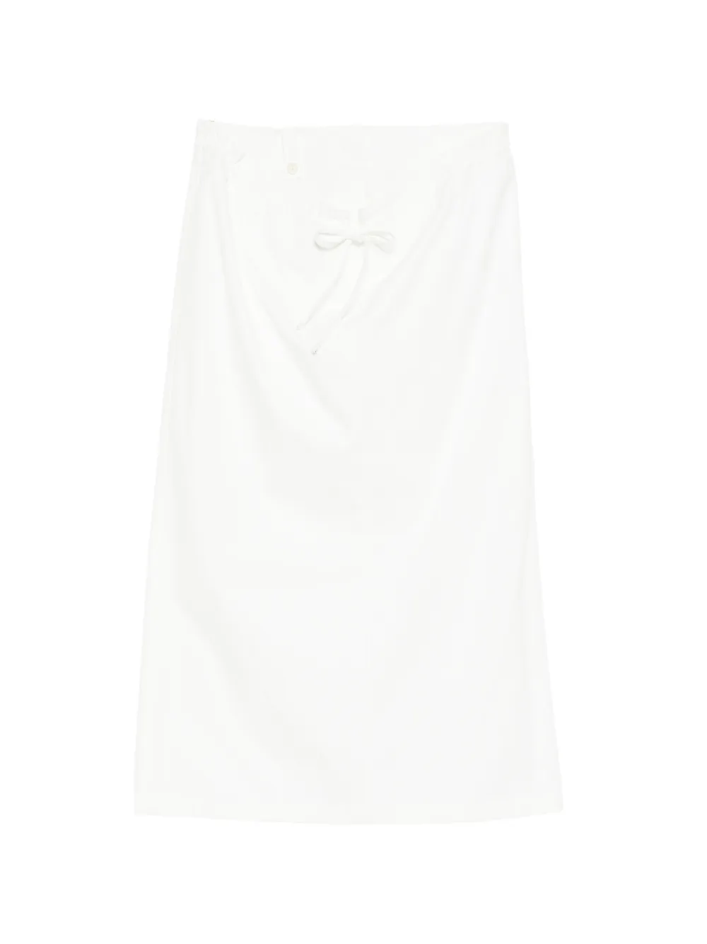 Juun.J drawstring-waist slit-detail skirt - Bianco