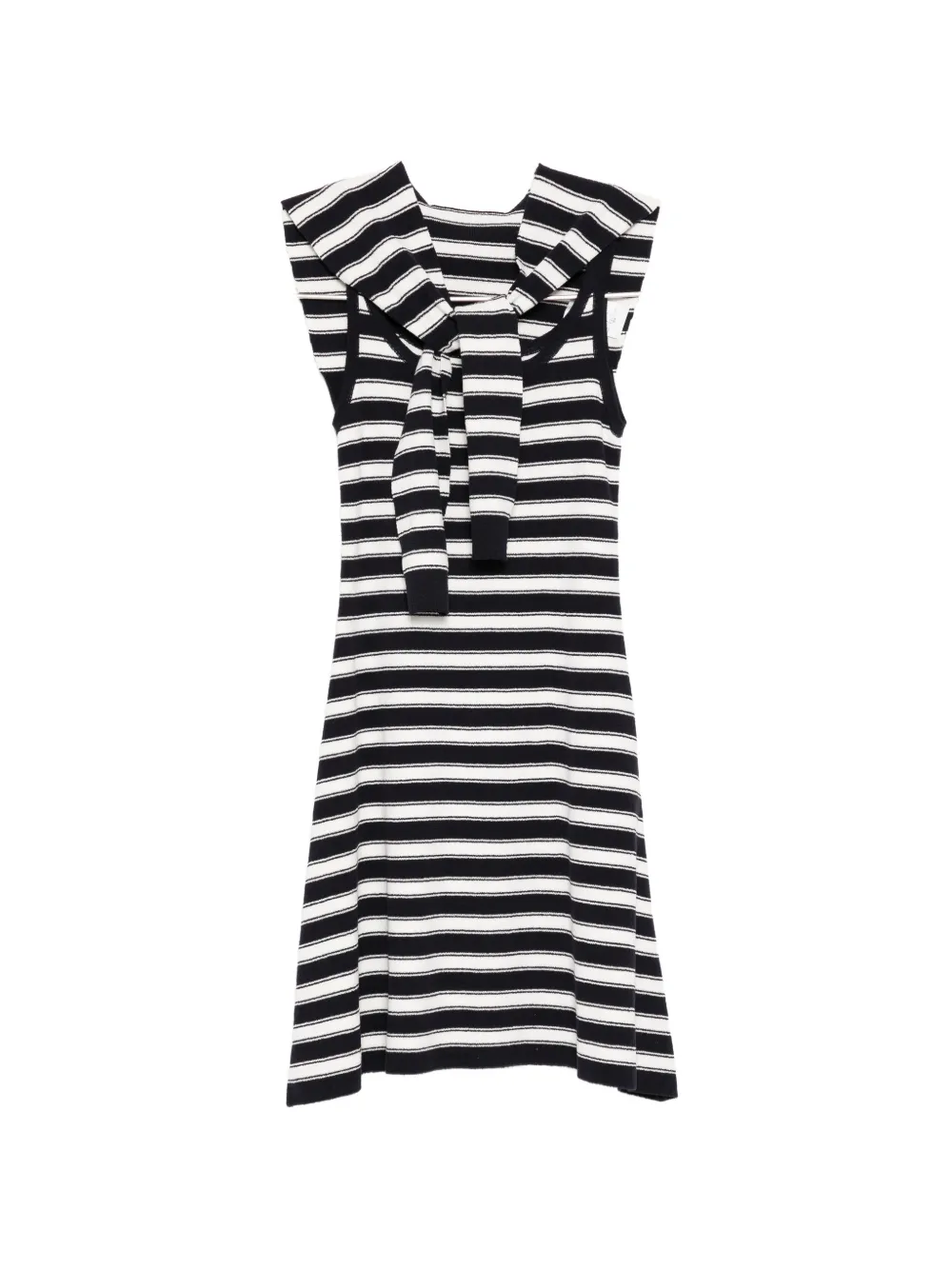 Juun.J striped sweater-overlay dress - Blue