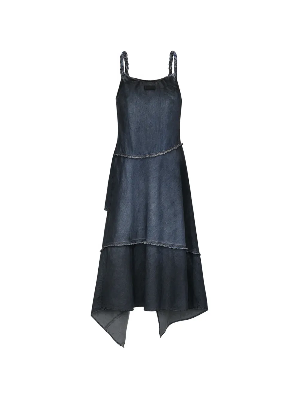 Feng Chen Wang Gelaagde jurk met gedraaid detail Blauw