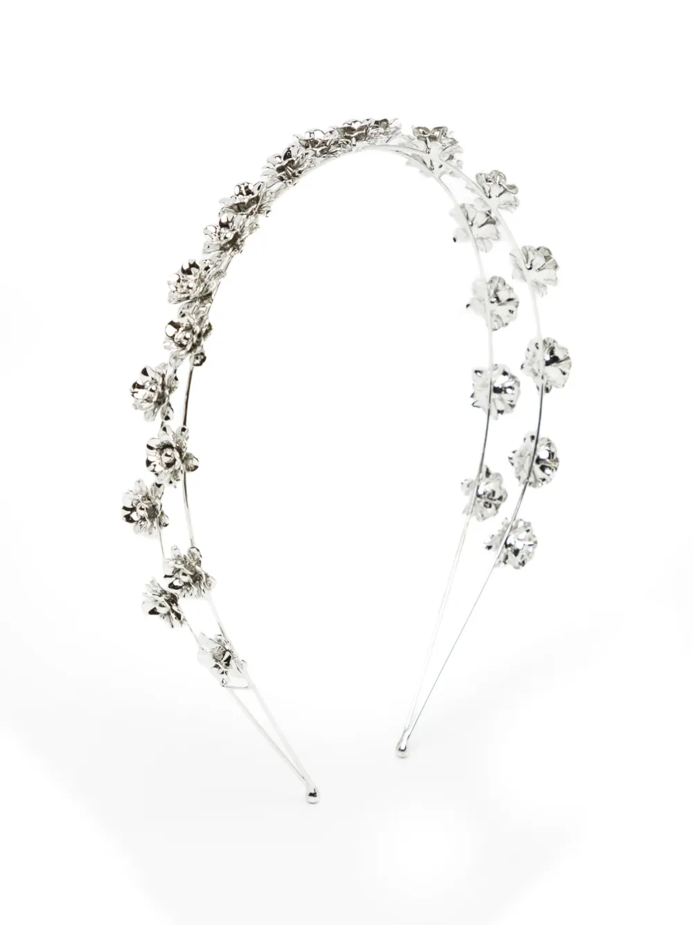 Jennifer Behr flower-embellished double-band headband - Argento