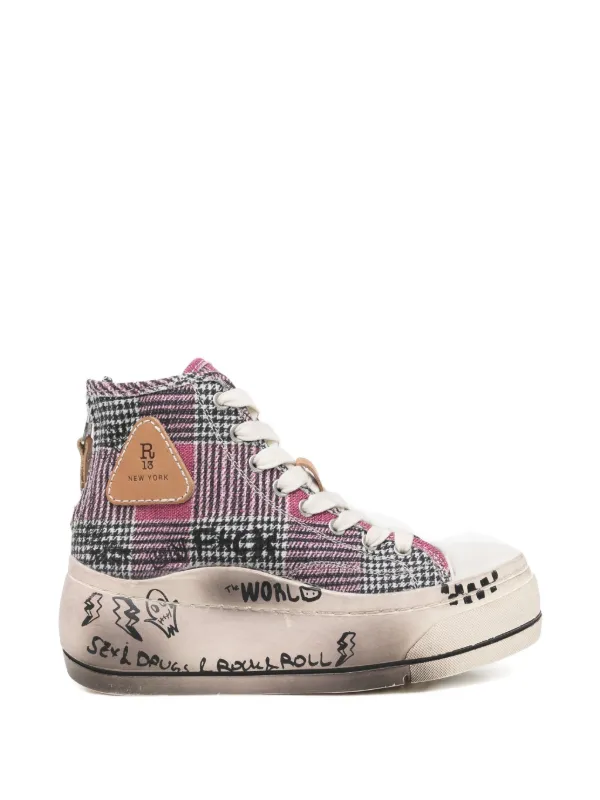 R13 Kurt High-top Sneakers in Pink
