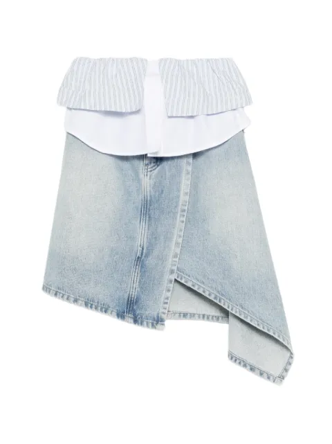 Feng Chen Wang asymmetric panelled denim skirt