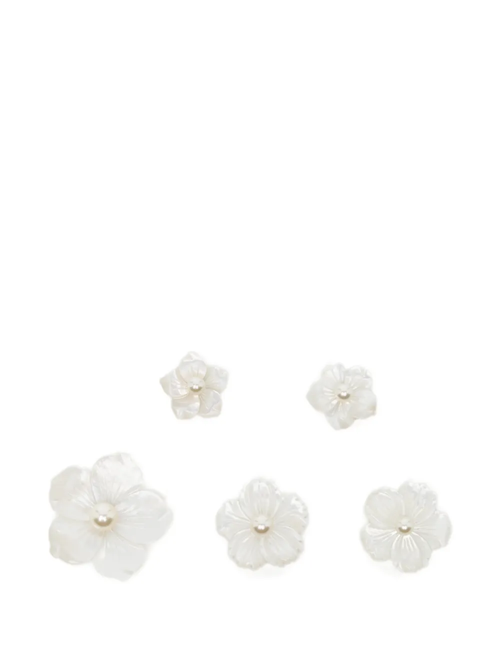 Jennifer Behr floral-detail mother-of-pearl hair pins - Bianco