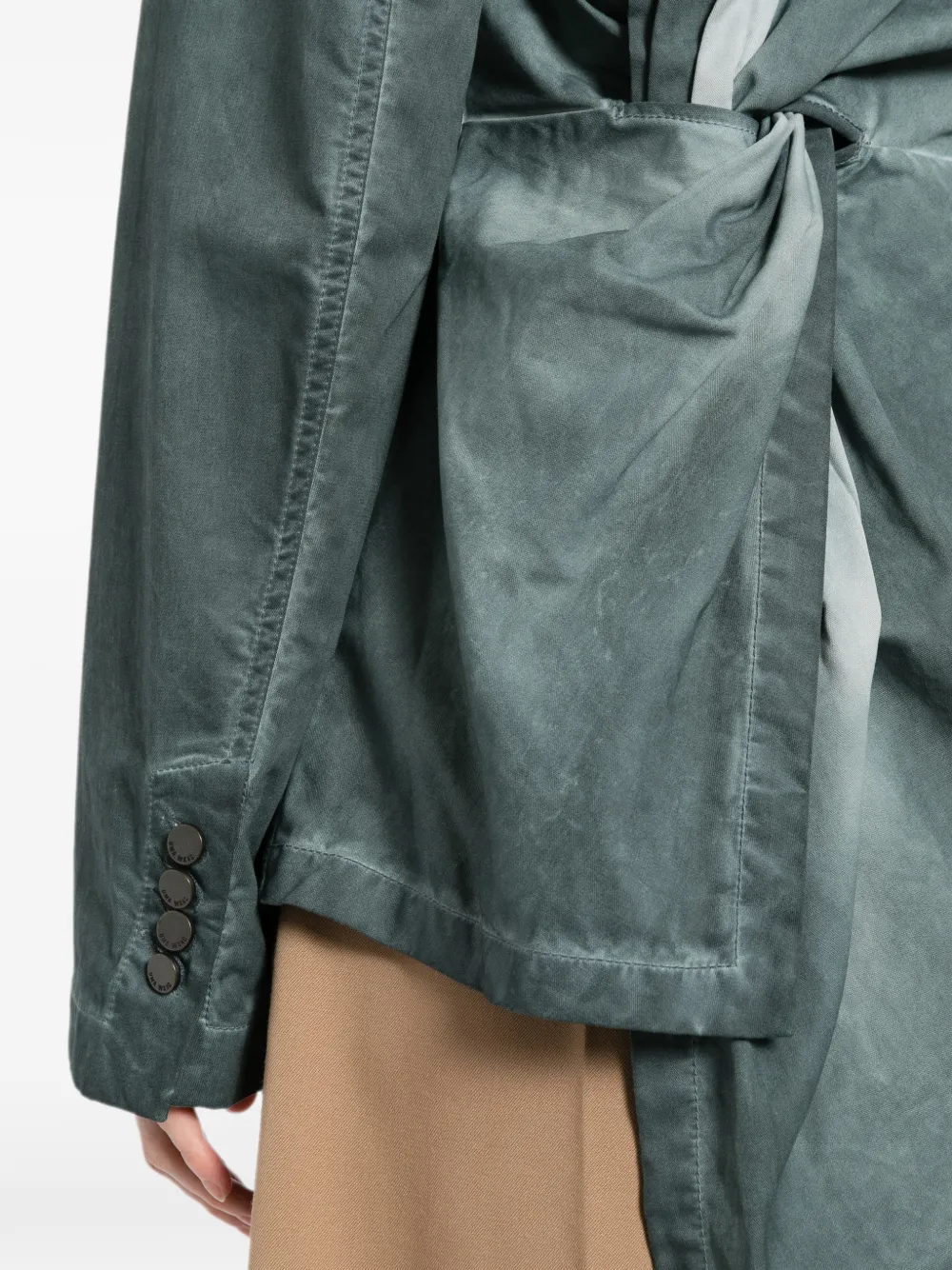Uma Wang Blazer met enkele rij knopen en gekerfde revers Groen