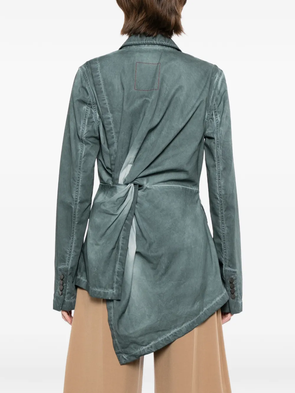 Uma Wang Blazer met enkele rij knopen en gekerfde revers Groen