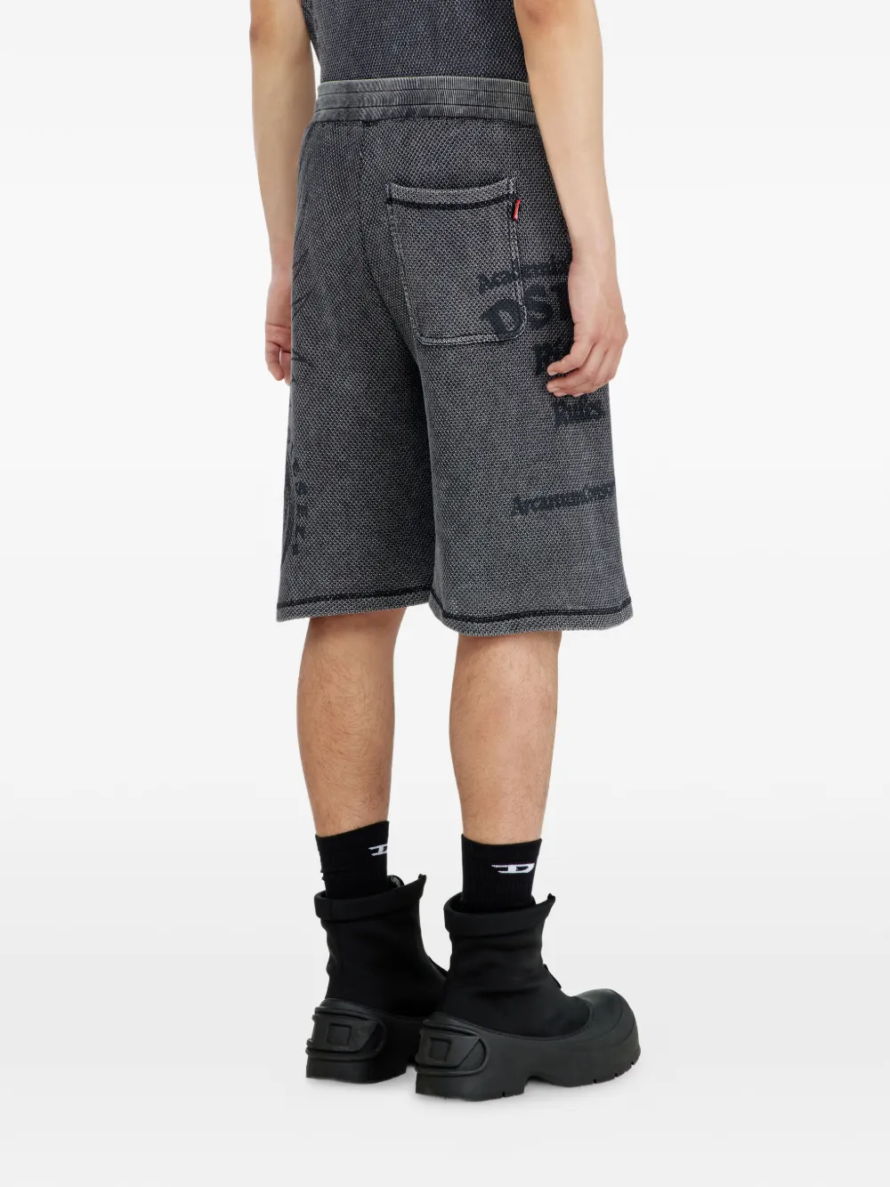 Diesel Shorts met grafische print Grijs