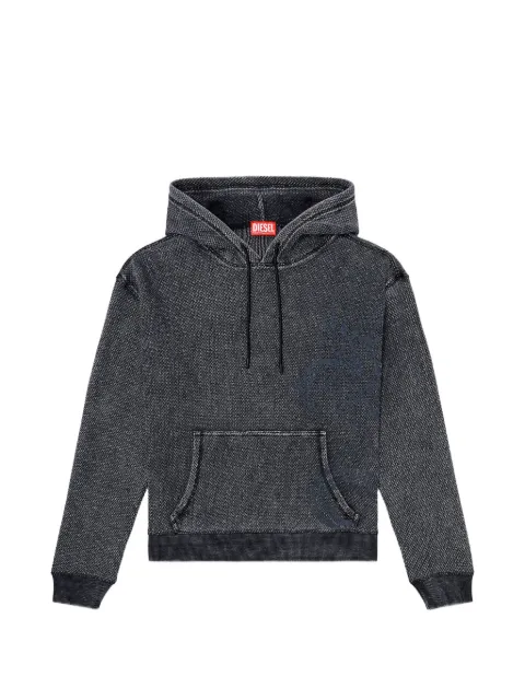 Diesel jacquard-mesh drawstring cotton hoodie