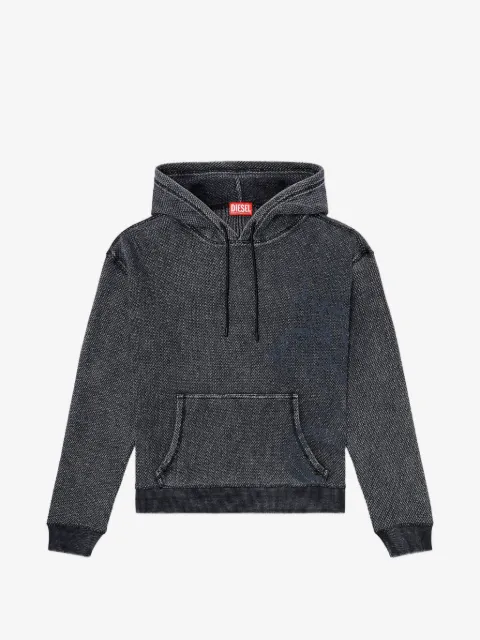 Diesel jacquard-mesh drawstring cotton hoodie