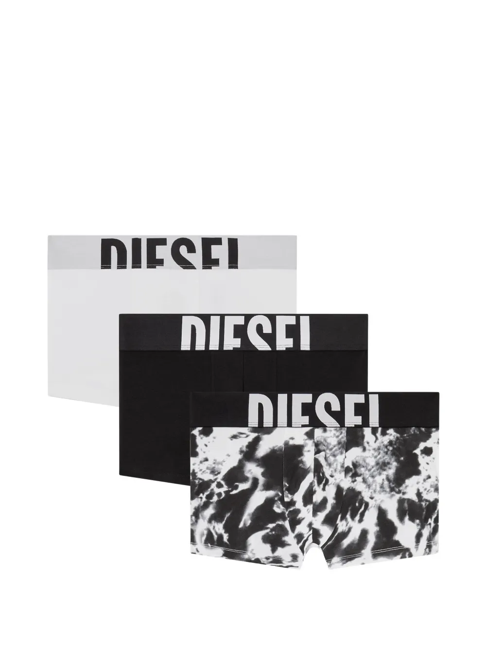 Diesel 로고 웨이스트밴드 복서 브리프 3팩 세트 | 화이트 | Image 1