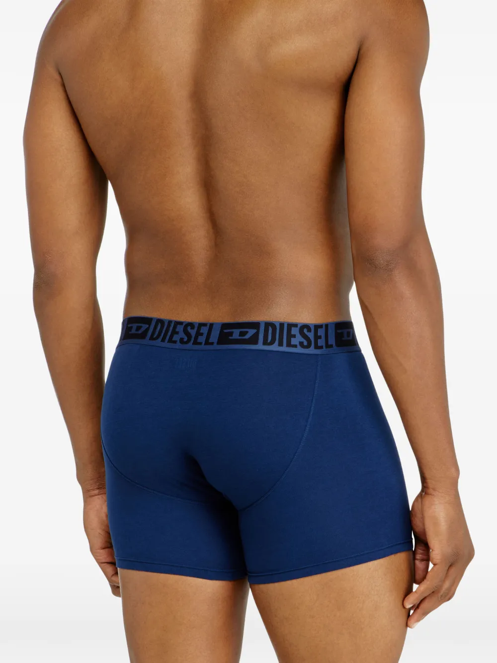 Diesel Drie katoenen boxershorts met logoband Zwart