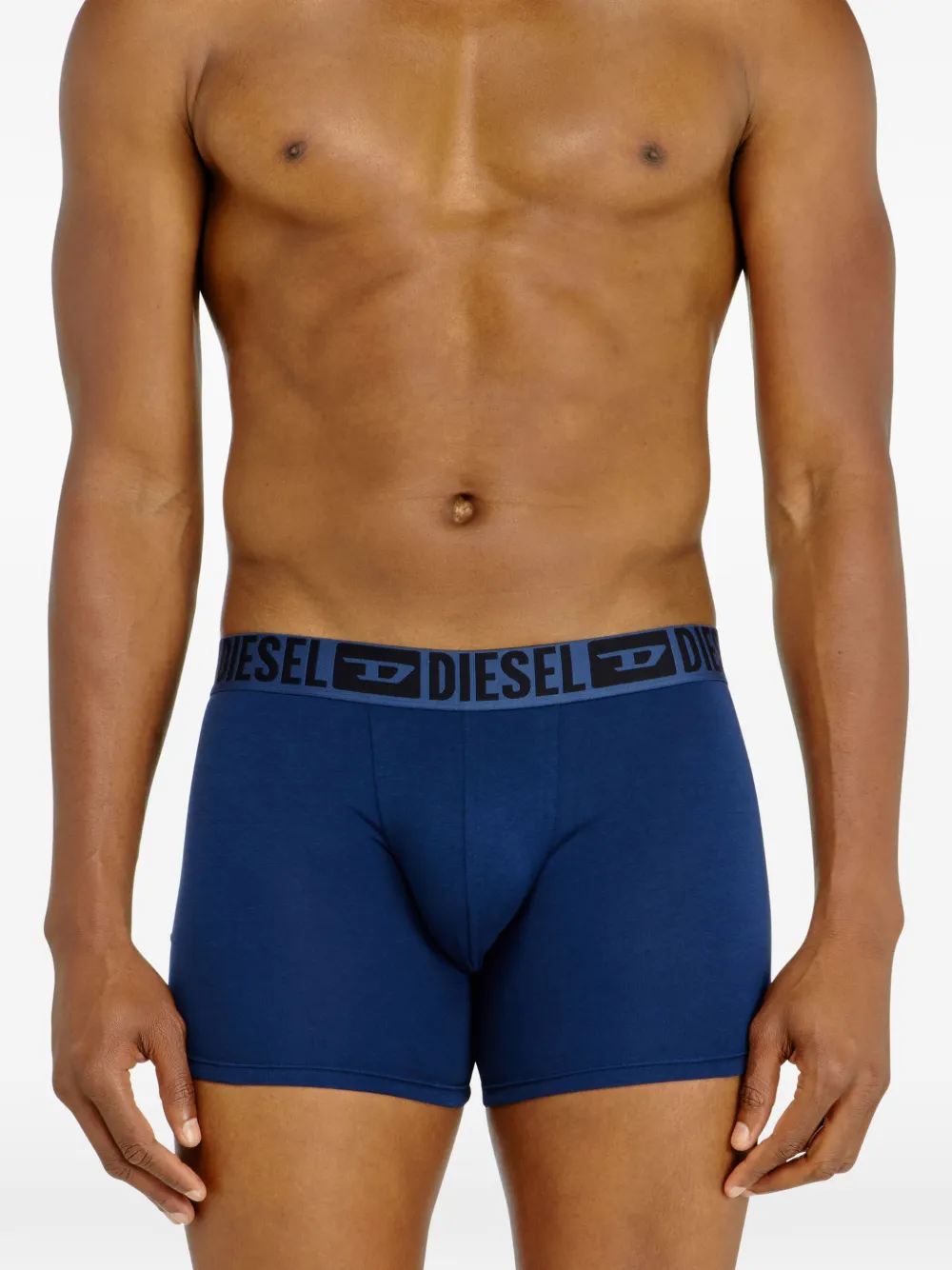 Diesel Drie katoenen boxershorts met logoband Zwart