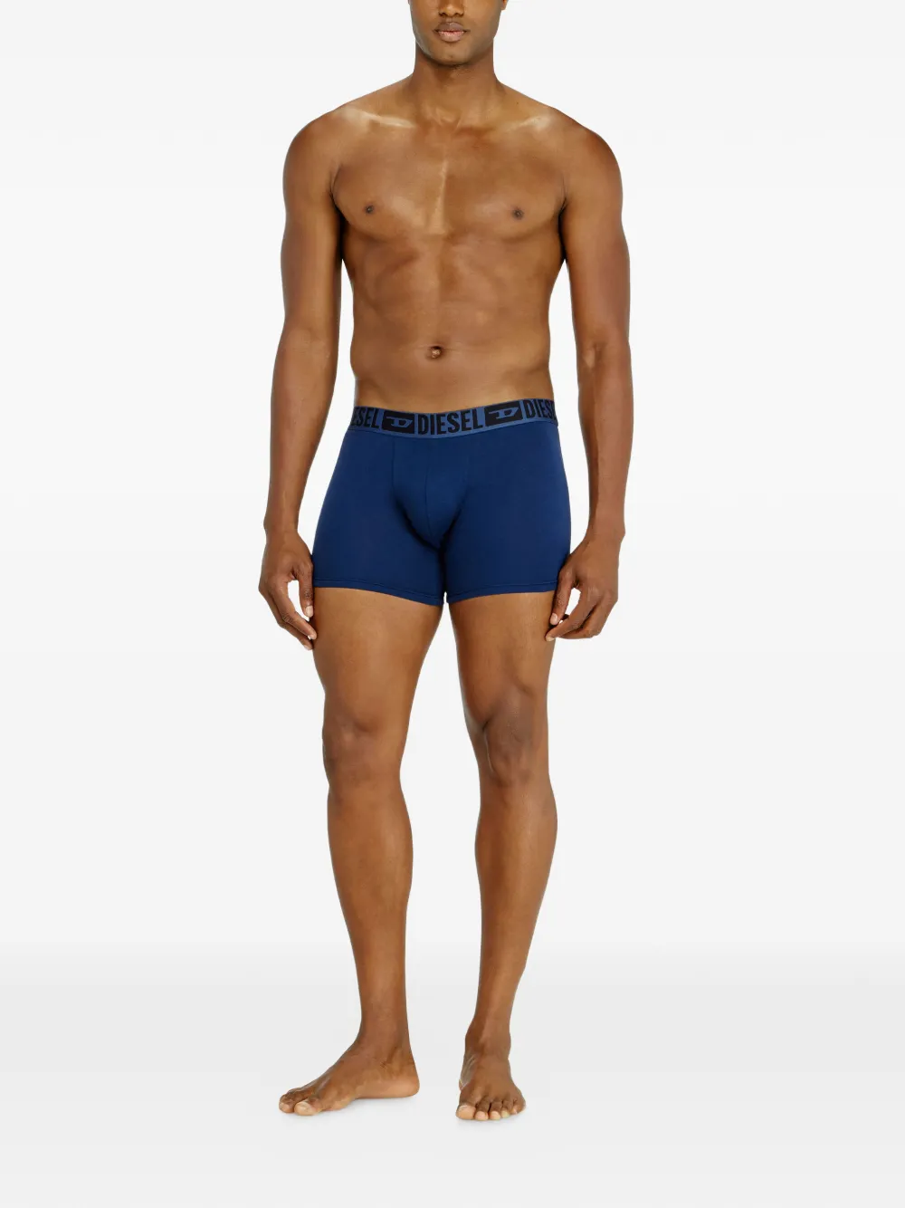 Diesel Drie katoenen boxershorts met logoband Zwart