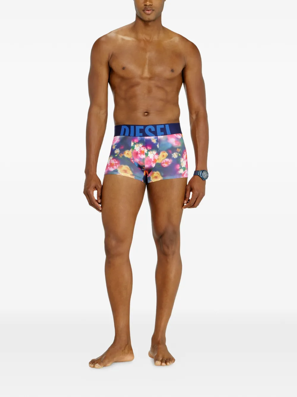 Diesel Boxershorts met bloemenprint Blauw