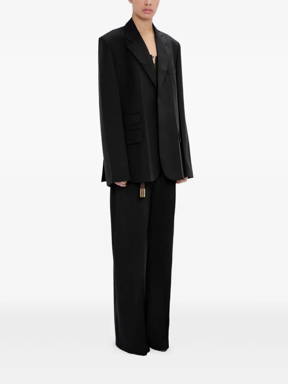Victoria Beckham Blazer met enkele rij knopen Zwart