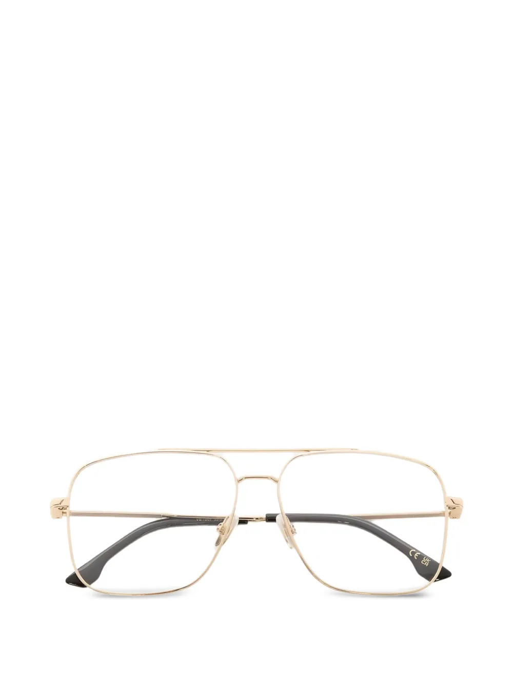 Victoria Beckham double-bridge square-frame glasses - Oro