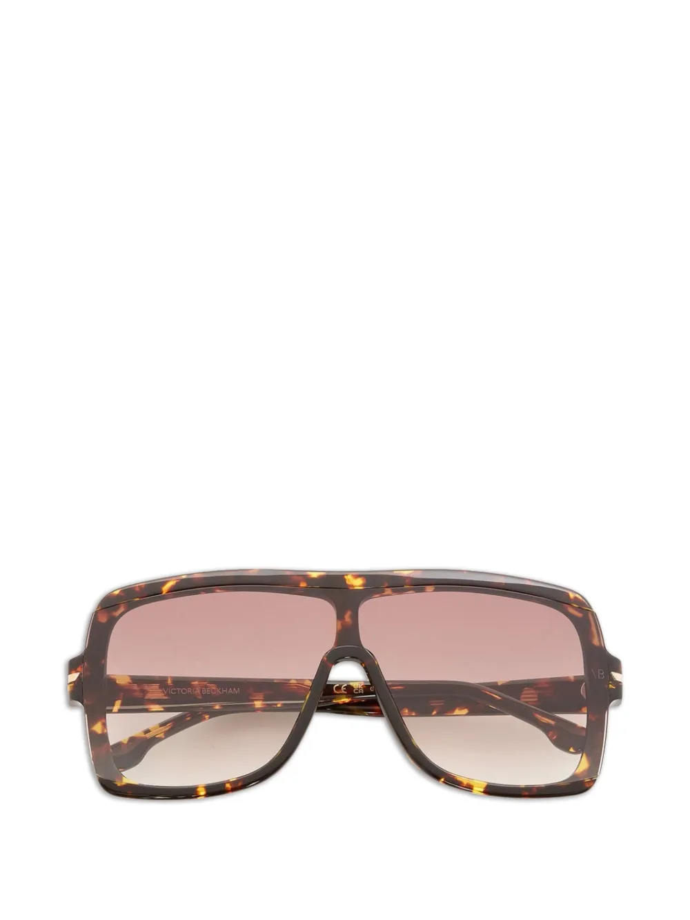 Victoria Beckham Occhiali da sole geometrici tartarugati - Marrone