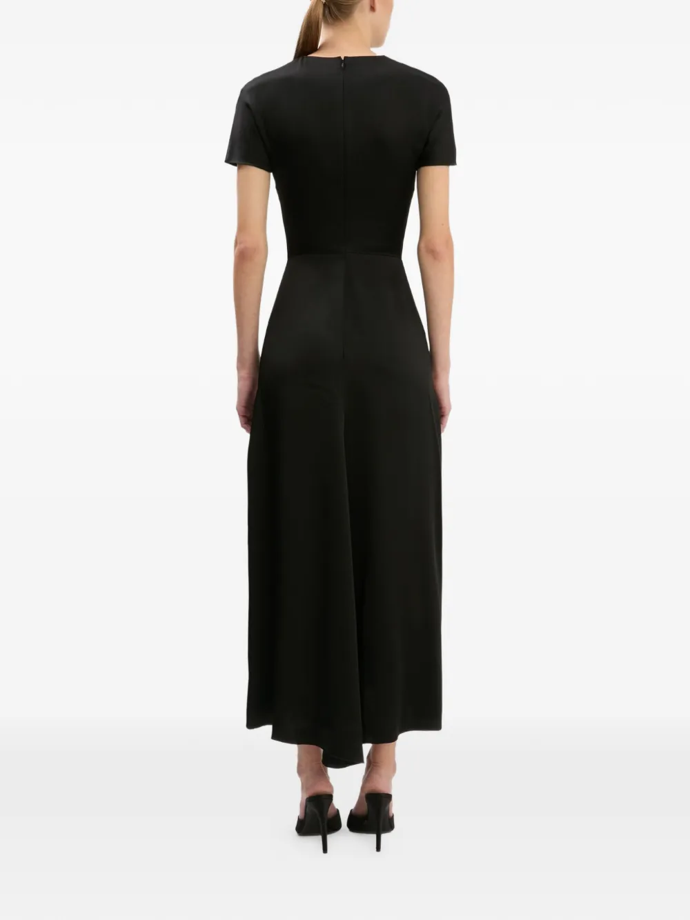 Victoria Beckham Blaire gesmockte midi-jurk Zwart