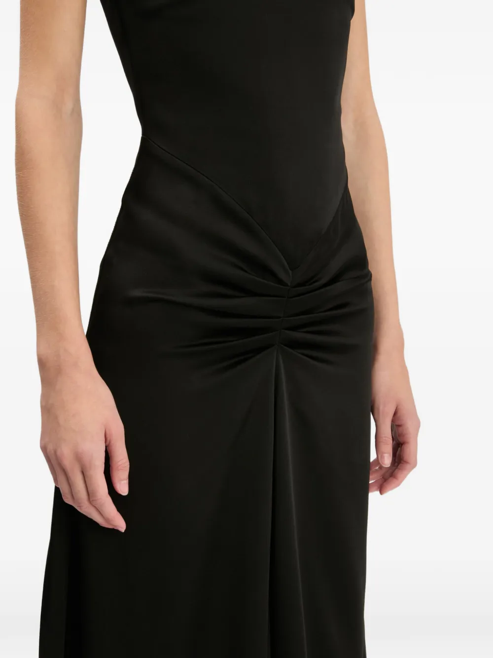 Victoria Beckham Blaire gesmockte midi-jurk Zwart