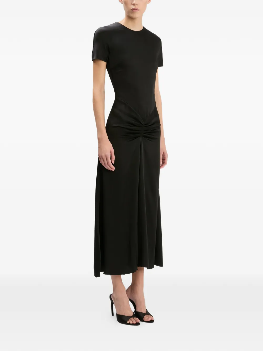 Victoria Beckham Blaire gesmockte midi-jurk Zwart