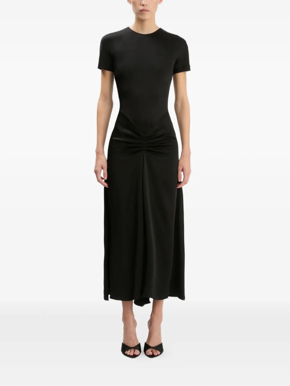 Victoria Beckham Blaire gesmockte midi-jurk Zwart