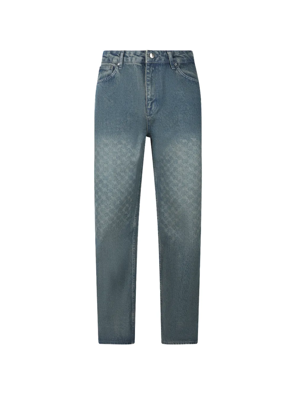 Daily Paper Uomo monogram-pattern faded jeans - Blu