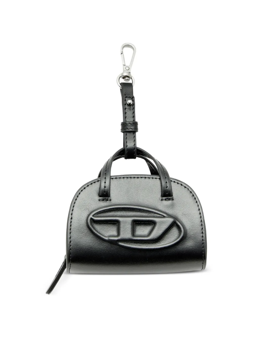 Diesel Ciondolo 1DR Dome con logo goffrato - Nero