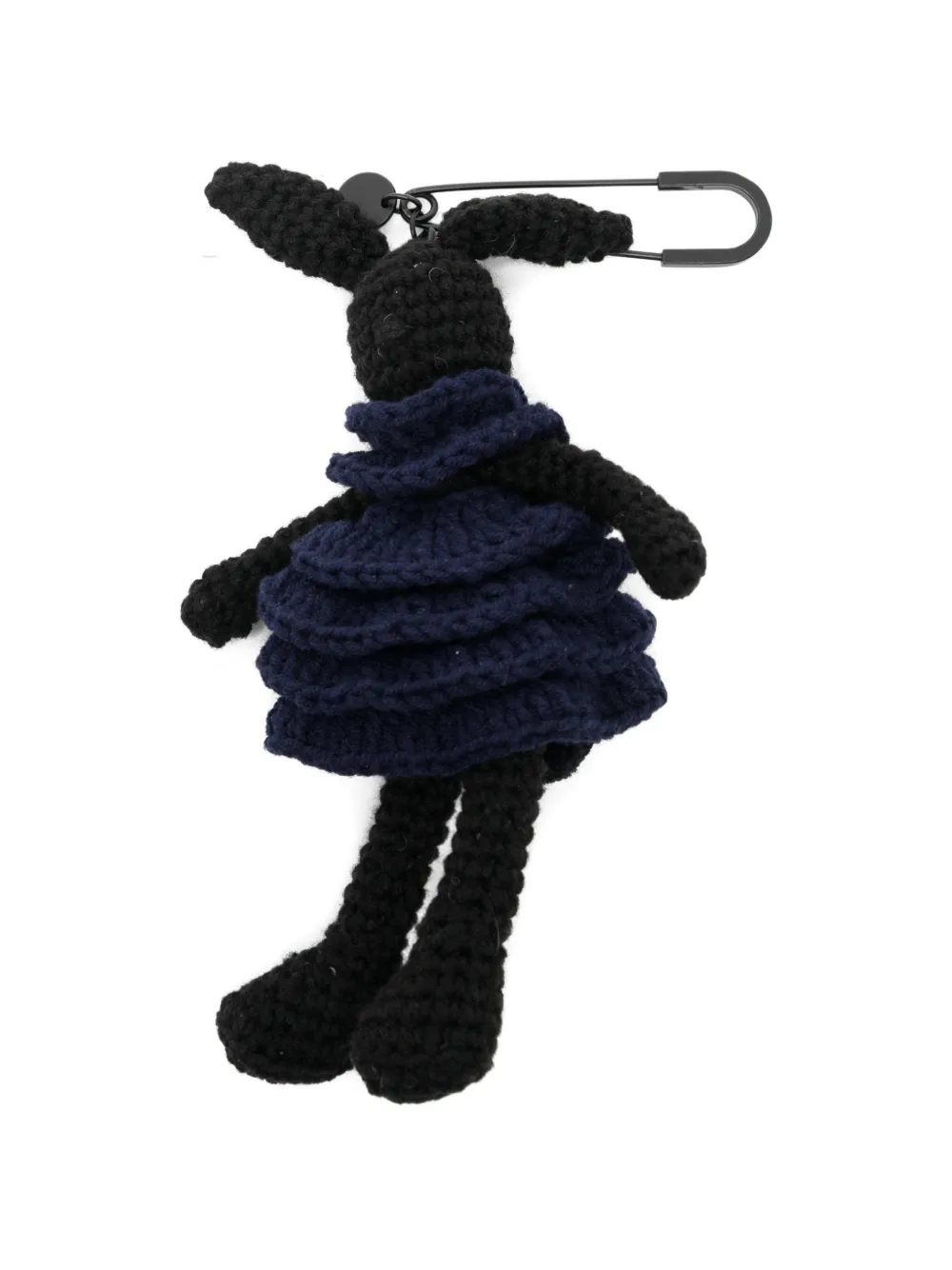 Juun.J crochet rabbit-motif keyring - Schwarz