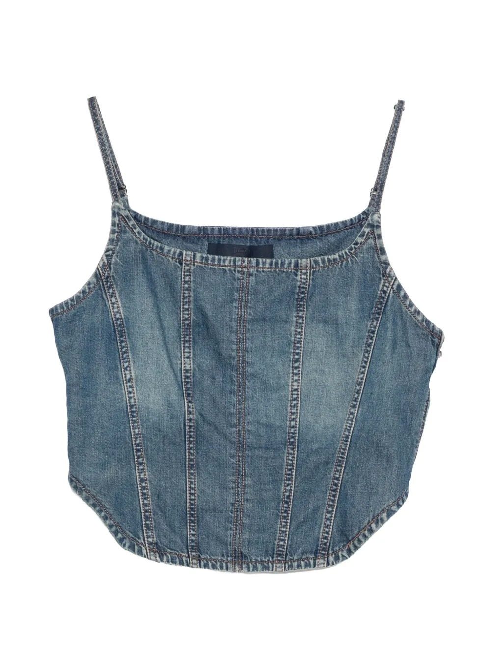 Juun.J panelled denim top - Blu