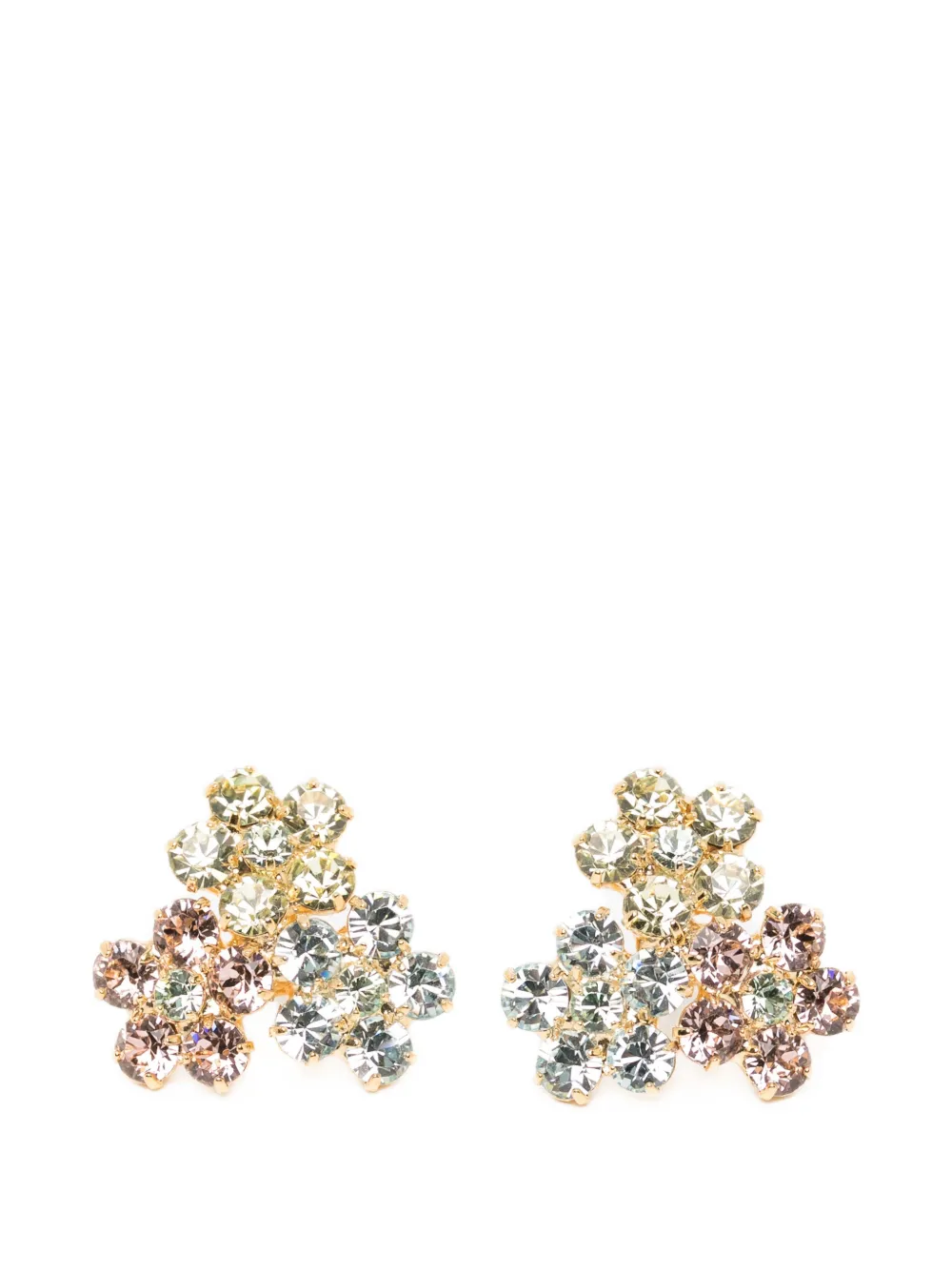 Jennifer Behr crystal-embellished floral earrings - Argento