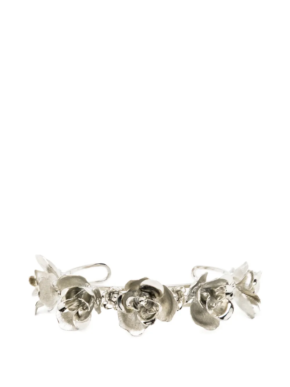 Jennifer Behr floral-embellished cuff bracelet - Argento
