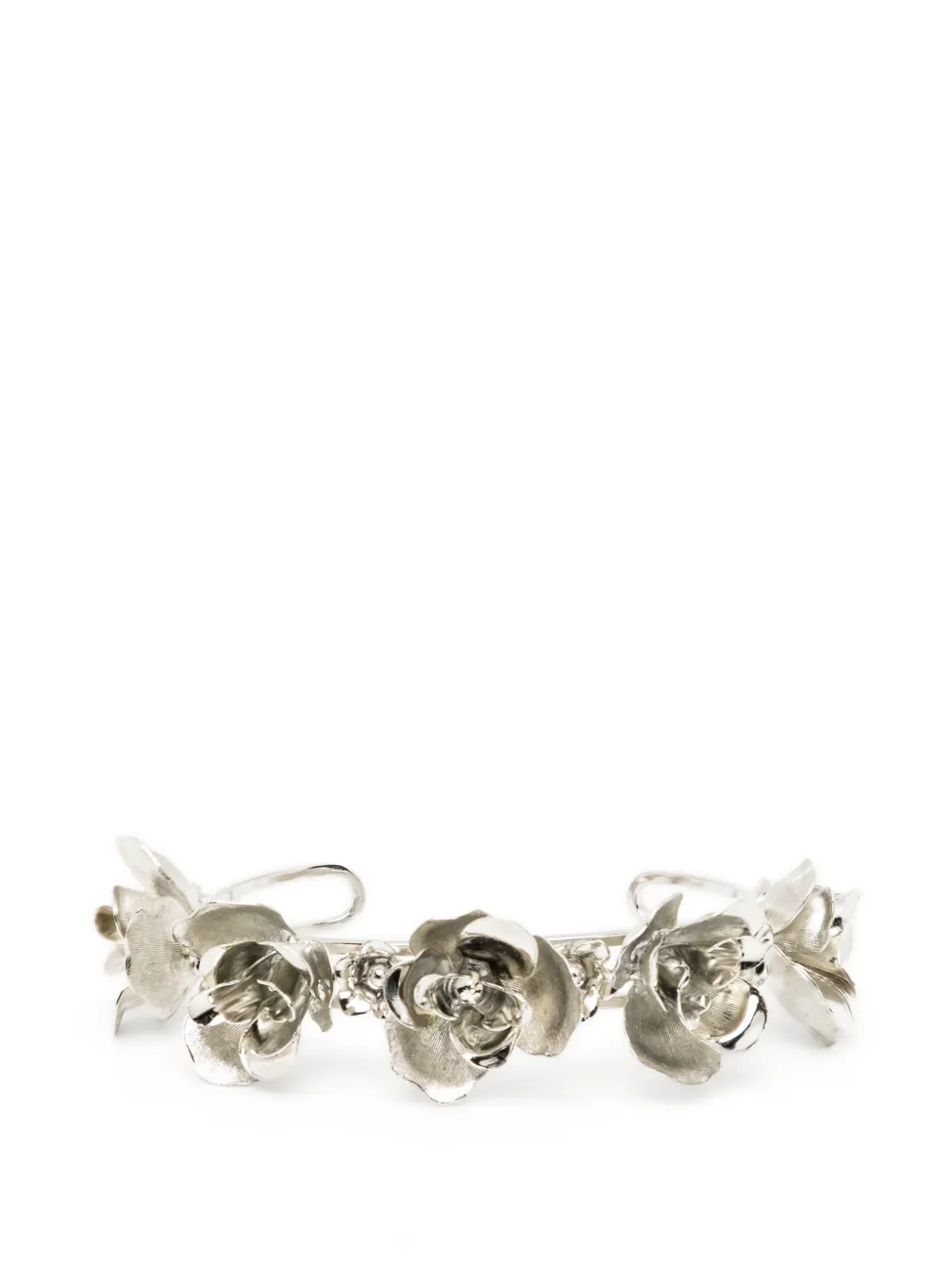 Jennifer Behr floral-embellished cuff bracelet - Argento