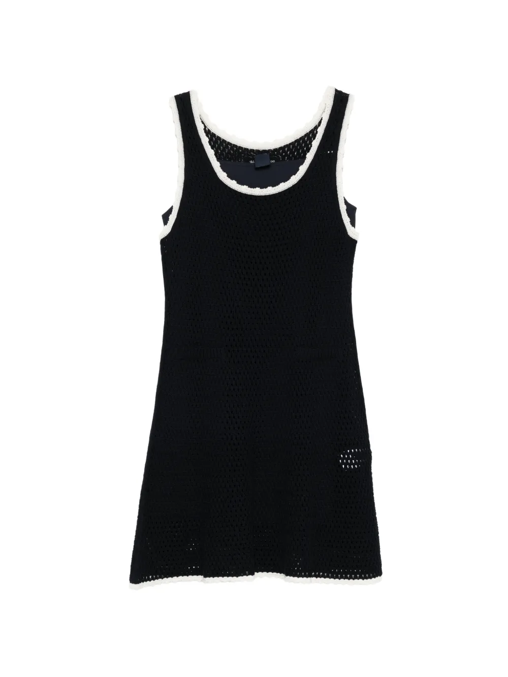 Juun.J crochet-knit scalloped-trim dress - Blu