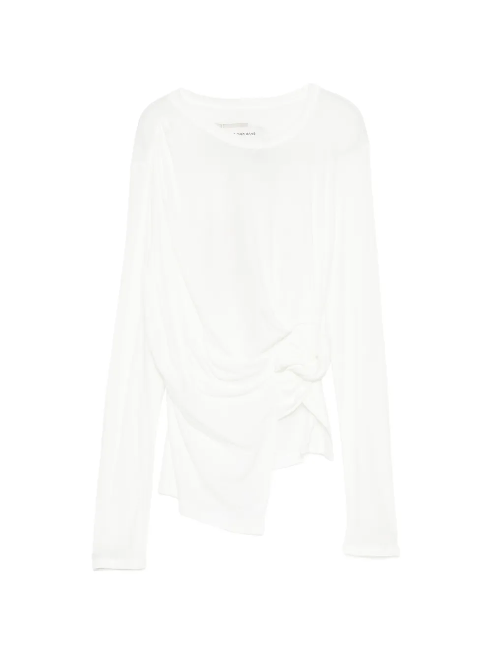 Feng Chen Wang knot-detail long-sleeve T-shirt - Bianco