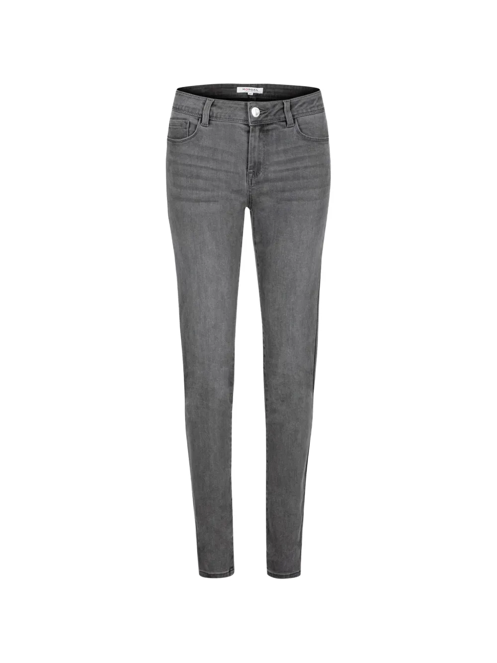 Morgan washed slim-cut shinny jeans - Grigio