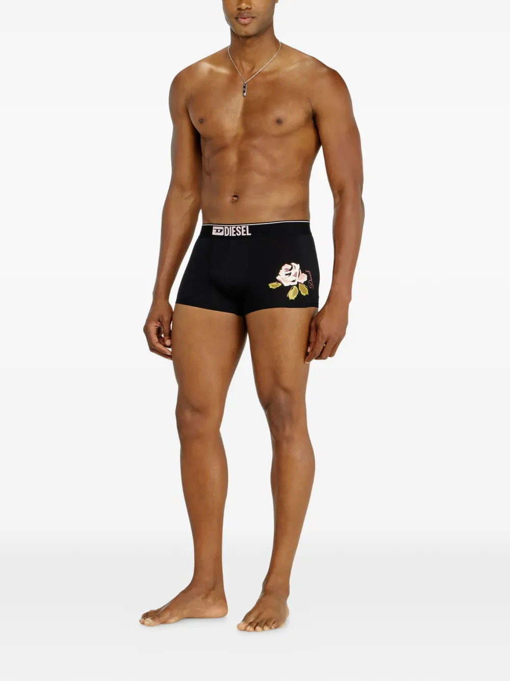 Diesel Drie boxershorts met logotaille Zwart