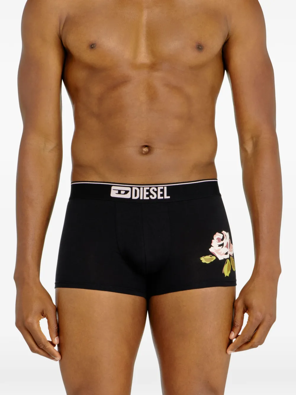 Diesel Drie boxershorts met logotaille Zwart