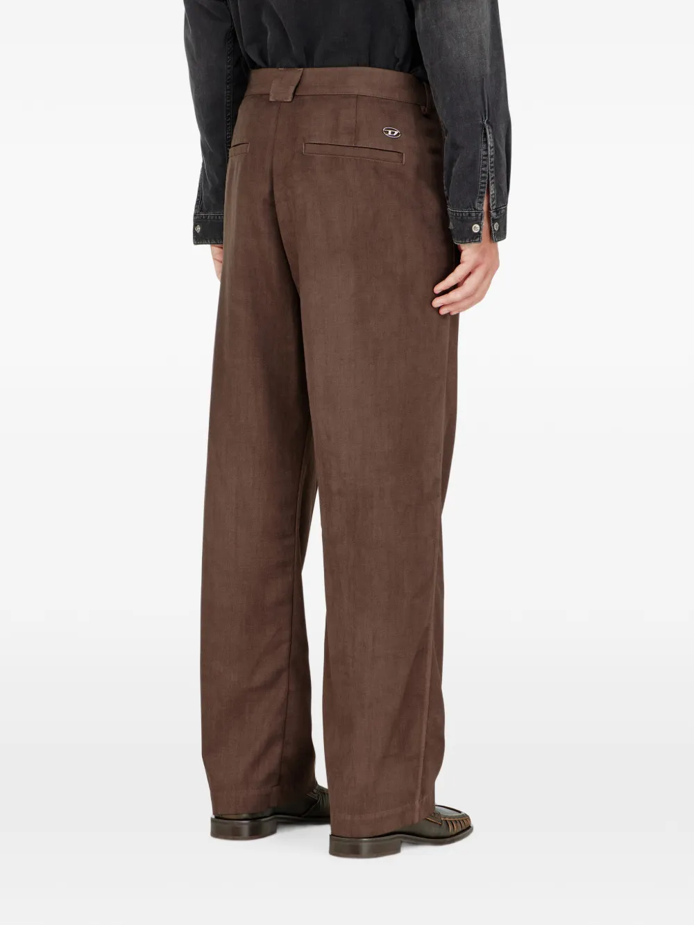 Diesel Chino broek van lichtstretch wol Bruin