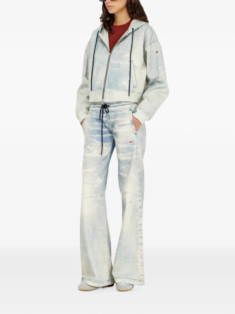 Diesel DE-GIRI-Crop joggingtrui Blauw