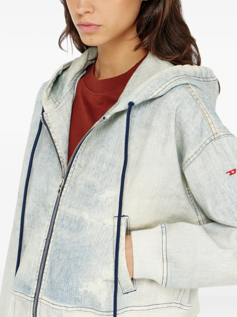 Diesel DE-GIRI-Crop joggingtrui Blauw