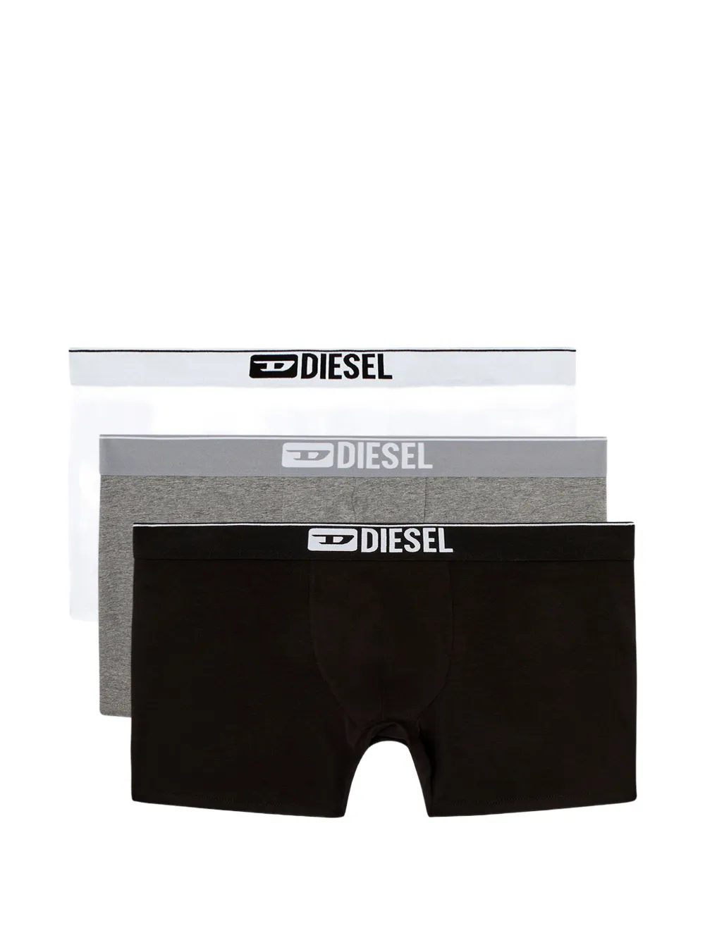 Diesel logo-print boxer (set of three) - Bianco