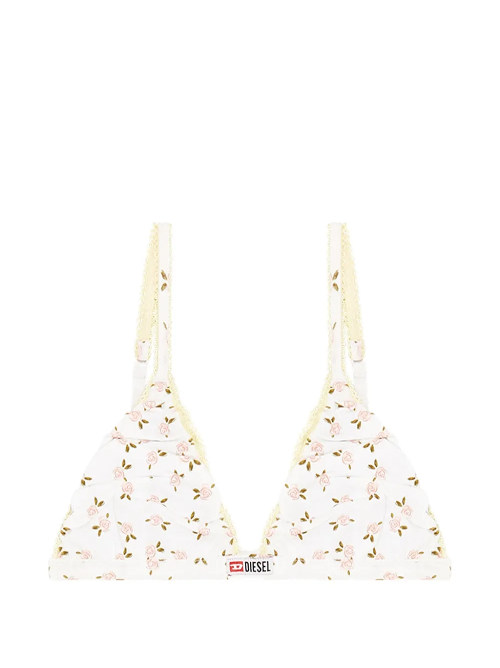 Diesel Floral-print Jana-d-core Bra In White