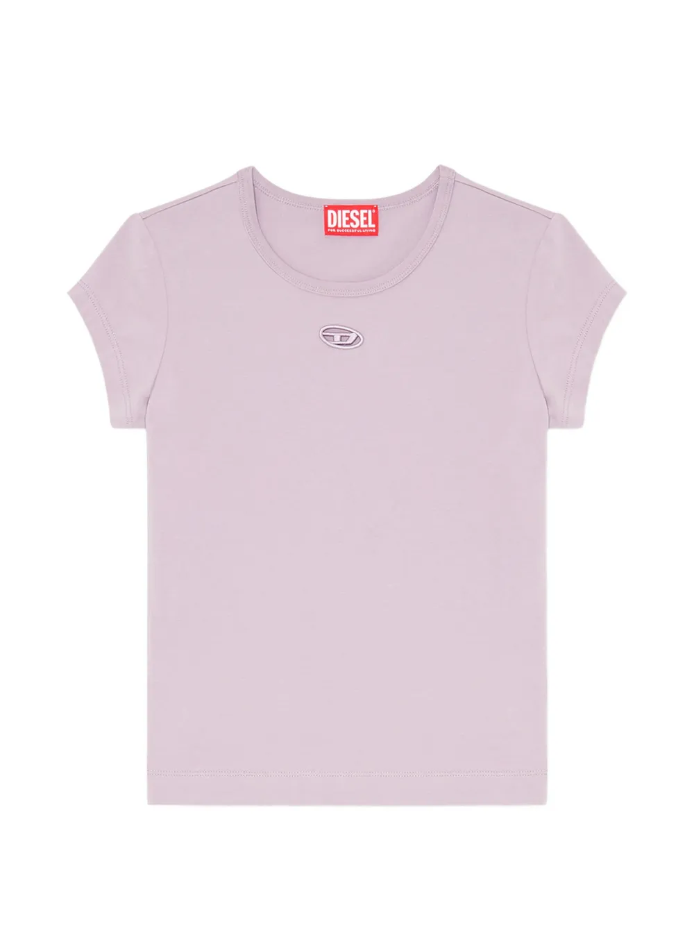 Diesel T-shirt with cut-out embroidered logo - Viola
