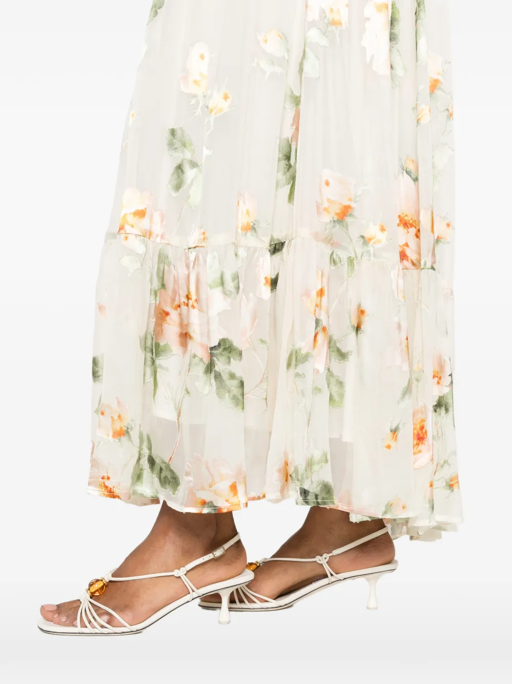 ZIMMERMANN Carousel maxi-rok met bloemenprint Wit