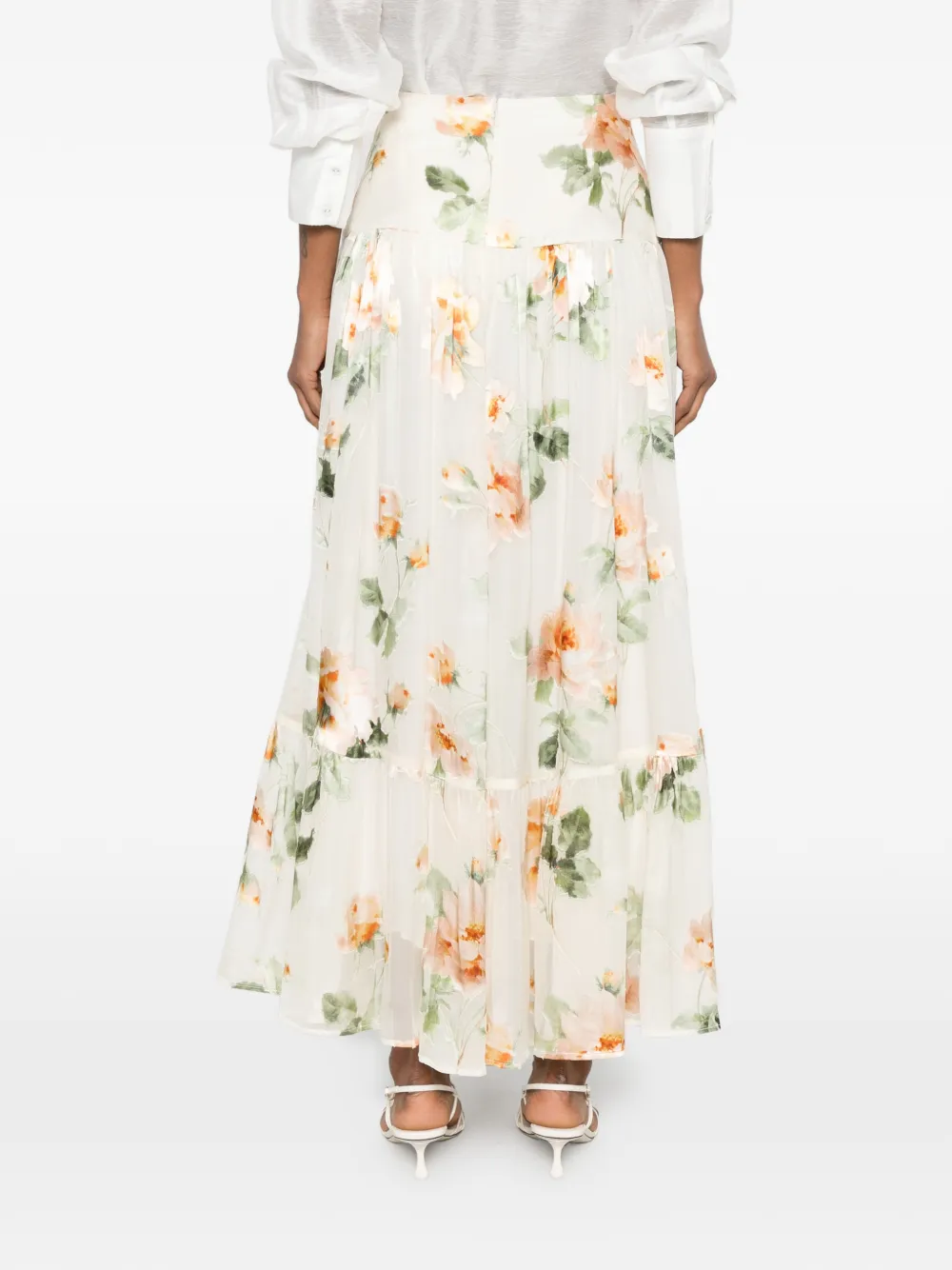ZIMMERMANN Carousel maxi-rok met bloemenprint Wit