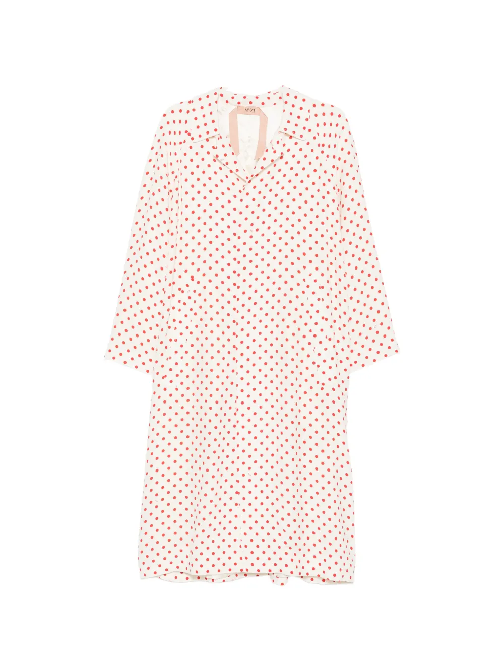 N°21 Polka-dot Notch-lapel Coat In White