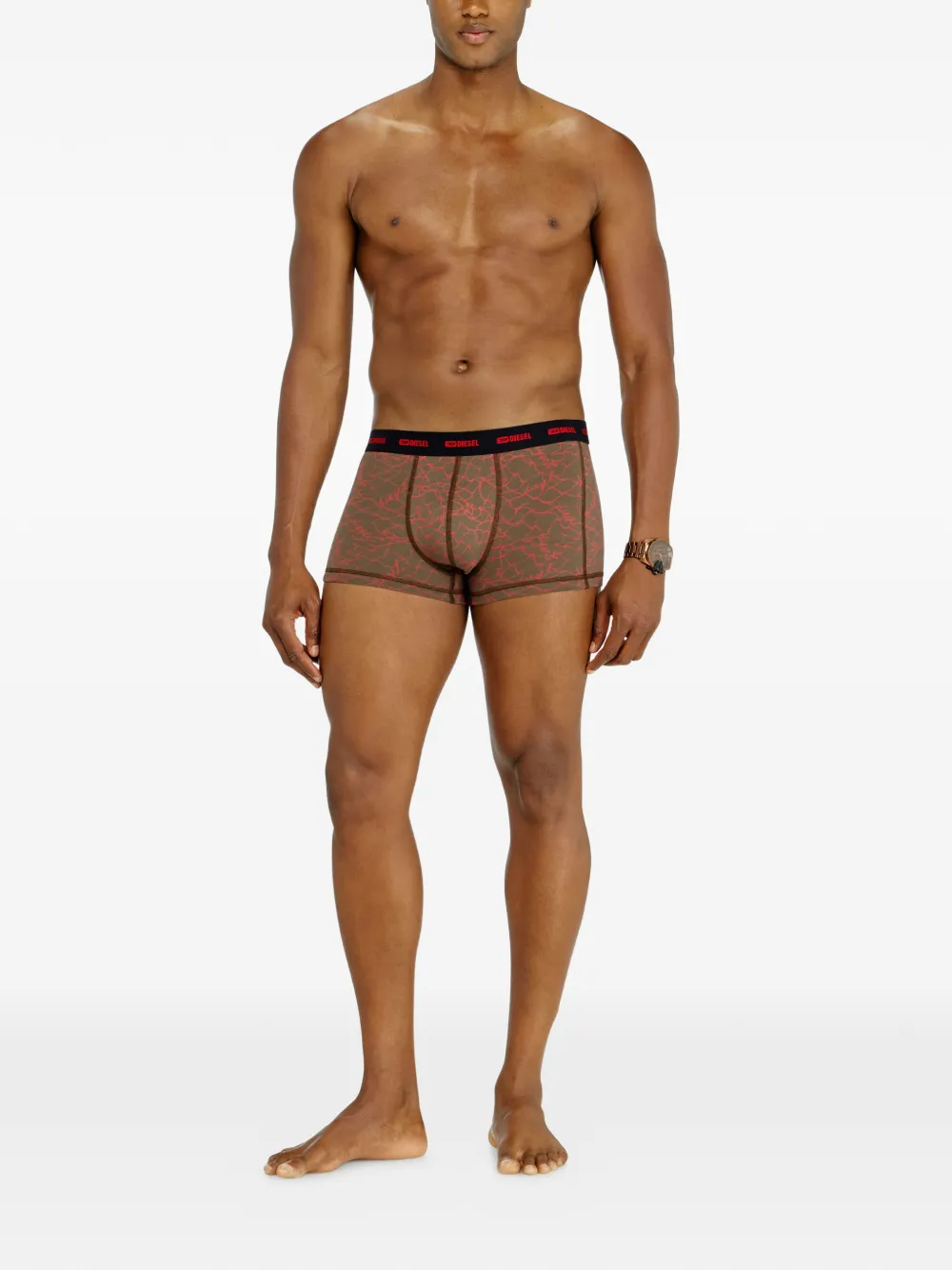 Diesel Drie boxershorts met logoband Zwart