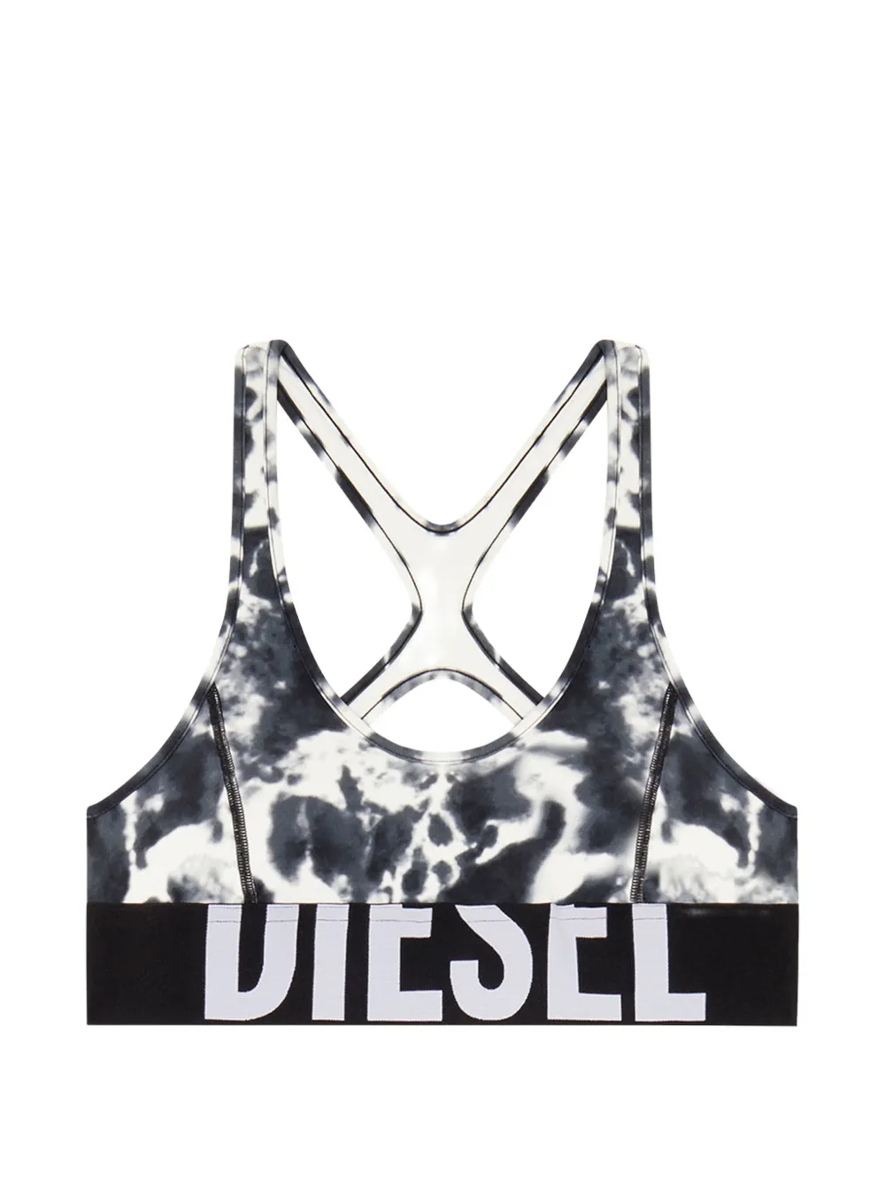 Diesel Reggiseno sportivo in microfibra con stampa - Bianco