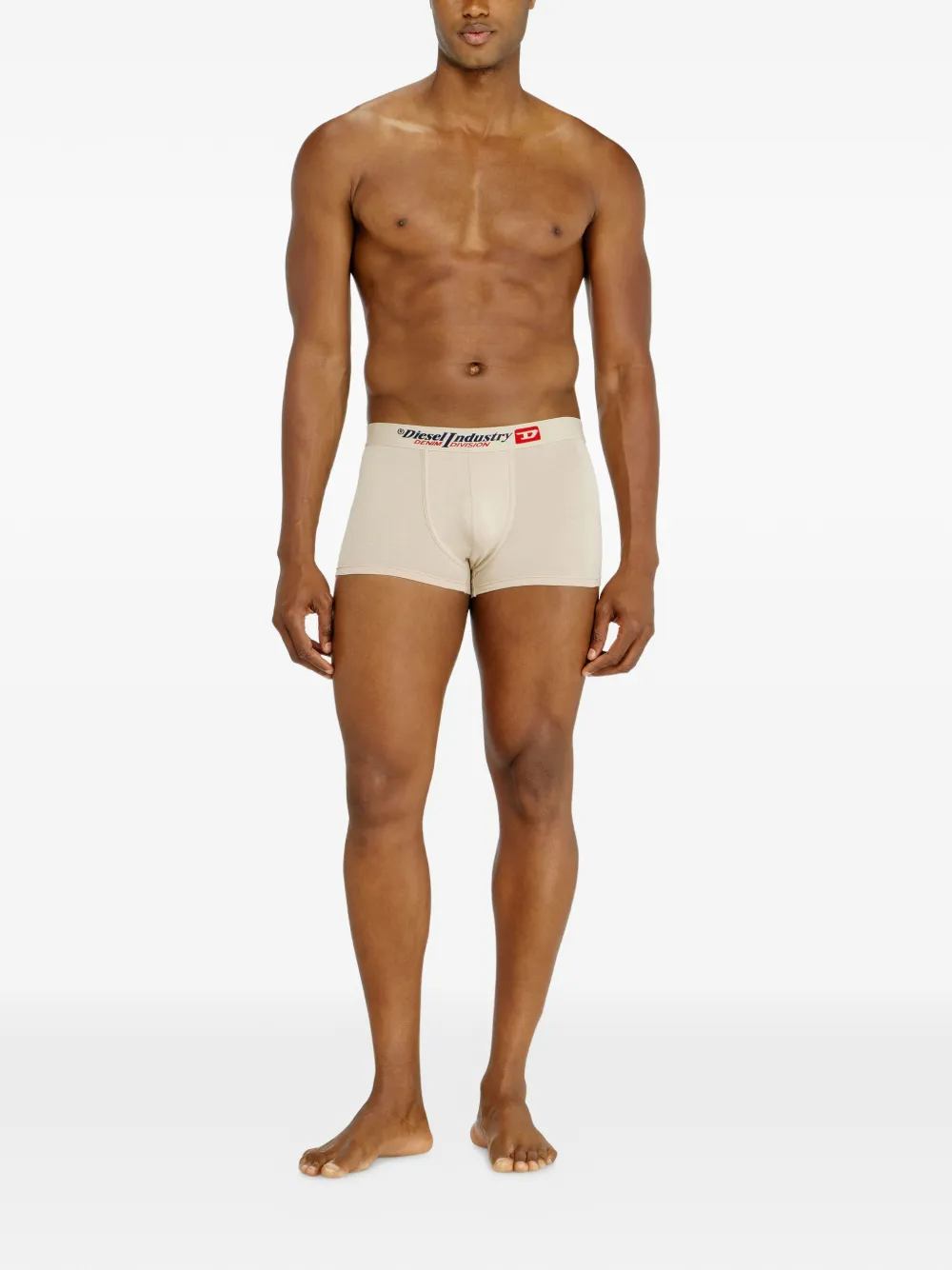 Diesel Drie boxershorts met logoband Beige